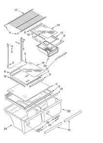 Shelf Parts, Optional Parts Diagram and Parts List for ATB2232MRB01  Amana Refrigerator