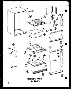 Interior Parts 23 Cu. Ft. Diagram and Parts List for TC18B-P73500-7W  Amana Refrigerator