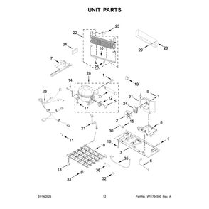 Unit Parts Diagram and Parts List for MRFF5036PZ02  Maytag Refrigerator