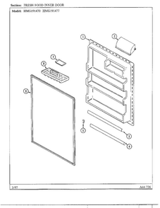 Fresh Food Inner Door Diagram and Parts List for HMG191470  Admiral Refrigerator