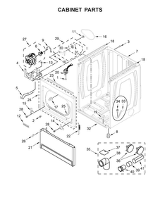 Cabinet Parts Diagram and Parts List for MGDB765FW0  Maytag Dryer