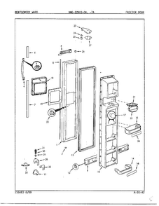 Freezer Door Diagram and Parts List for 22903-OA  Admiral Refrigerator