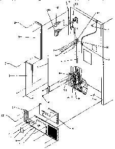 Cabinet Back Diagram and Parts List for TG18S3L-P1194601W  Amana Refrigerator