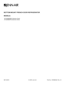 Cover Sheet Diagram and Parts List for JFC2089BEP00  Jenn-Air Refrigerator