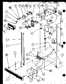 Refrigerator Controls And Cabinet Parts Diagram and Parts List for SZD27MPL-P1124303WL  Amana Refrigerator