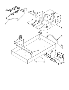 Burner Box, Gas Valves, And Switches Diagram and Parts List for MGC7636WW00  Maytag Cooktop