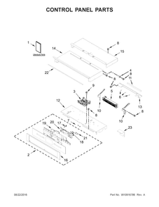 Control Panel Parts Diagram and Parts List for JJW3830DP02  Jenn-Air Wall Oven