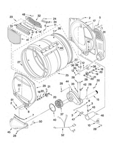 Bulkhead Parts Diagram and Parts List for MGDX500XL1  Maytag Dryer