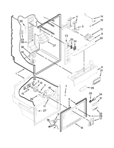 Liner Parts Diagram and Parts List for MFF2055YEB00  Maytag Refrigerator