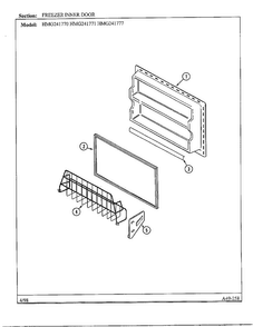 Freezer Inner Door Diagram and Parts List for HMG241771  Admiral Refrigerator