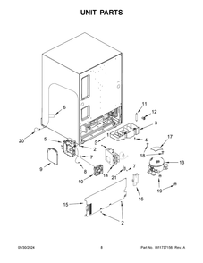 Unit Parts Diagram and Parts List for JUCFP242HM12  Jenn-Air Refrigerator