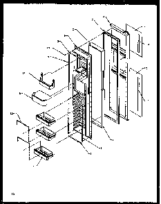 Freezer Door Diagram and Parts List for SXD22NW-P1162405WW  Amana Refrigerator