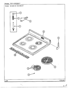 Top Assembly Diagram and Parts List for 68-4585-40  Magic Chef Range