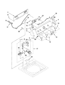 Controls And Water Inlet Parts Diagram and Parts List for MVWC200XW0  Maytag Washer