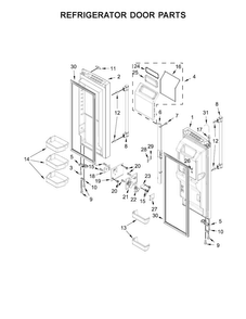 Refrigerator Door Parts Diagram and Parts List for MFX2876DRE00  Maytag Refrigerator