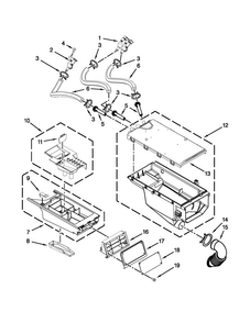 Dispenser Parts Diagram and Parts List for MHN30PDCGW0  Maytag Washer