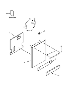 Part Location Diagram of W10736561 Whirlpool PANEL-TOE