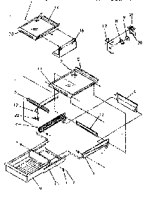 Cabinet Shelving Diagram and Parts List for TR21S4E-P1196103WE  Amana Refrigerator