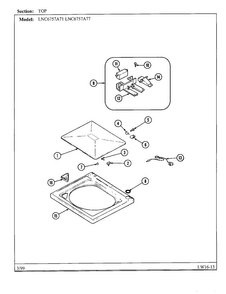 Top Diagram and Parts List for 6757A77  Norge Washer