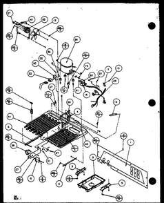 Machine Compartment - Tecumseh Compressor Diagram and Parts List for IC4N-P1110801W-SXS  Amana Refrigerator