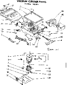 Base Assembly Diagram and Parts List for 11621821  Kenmore Canister Vacuum