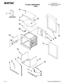 Oven Parts Diagram and Parts List for MEW6630DDW20  Maytag Wall Oven