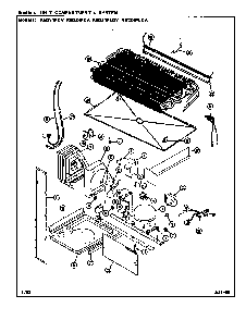Unit Compartment & System Diagram and Parts List for RB234PLDV DG90A Magic Chef Refrigerator