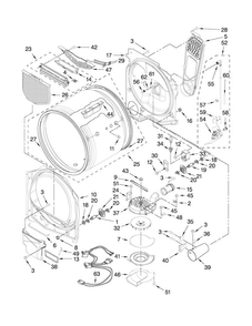 Bulkhead Parts Diagram and Parts List for 7MMGDB850WL0  Maytag Dryer