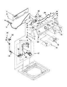 Console And Water Inlet Parts Diagram and Parts List for 3LMVWC400YW0  Maytag Washer