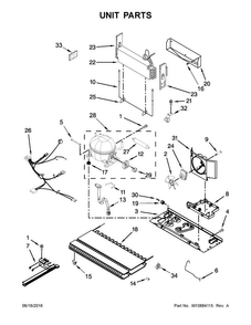 Unit Parts Diagram and Parts List for MBL1957FEZ00  Maytag Refrigerator
