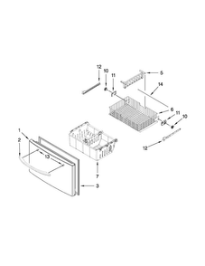 Freezer Door Parts Diagram and Parts List for MFI2670XEM9  Maytag Refrigerator