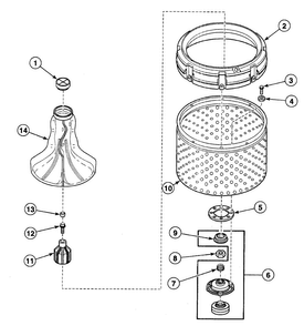 Agitator Assy Diagram and Parts List for SWT121QN  Speed Queen Washer