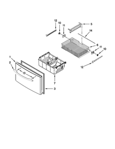 Freezer Door Parts Diagram and Parts List for MFI2665XEM6  Maytag Refrigerator