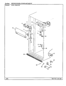 Fresh Food Compartment Diagram and Parts List for 20022-0A  Admiral Refrigerator