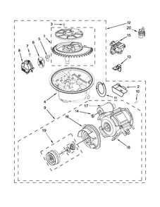 Pump And Motor Parts Diagram and Parts List for MDC4809PAB2  Maytag Dishwasher