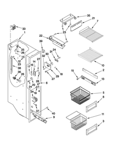 Freezer Liner Parts Diagram and Parts List for JCD2395WES02  Jenn-Air Refrigerator