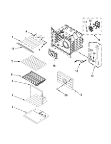 Internal Oven Parts Diagram and Parts List for JMW2430DP00  Jenn-Air Microwave