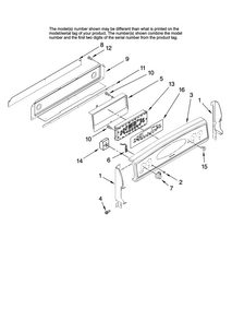 Control Panel Parts Diagram and Parts List for MER6757BAB15  Maytag Range