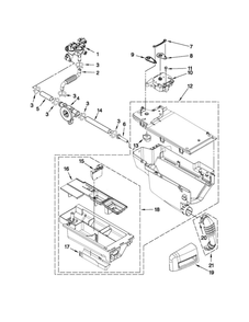 Dispenser Parts Diagram and Parts List for 7MMHW7000YG0  Maytag Washer
