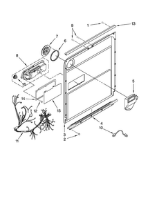 Inner Door Parts Diagram and Parts List for JDB3600AWX5  Jenn-Air Dishwasher