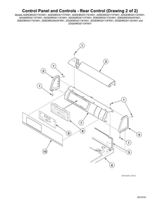 Control Panel/Rear Controls Diagram and Parts List for ADEE8RGS173TW01  Speed Queen Dryer