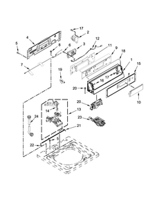 Controls And Water Inlet Parts Diagram and Parts List for MVW18PDAGW0  Maytag Washer