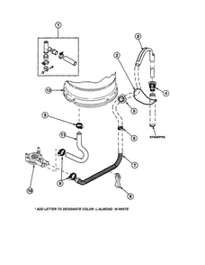 Drain Hose And Siphon Break Diagram and Parts List for LW6123LM-PLW6123LMB  Amana Washer