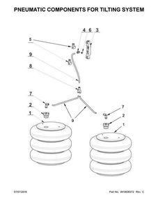 Pneumatic Components For Tilting System Diagram and Parts List for MFS275PTVS  Maytag Washer