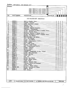 Optional Ice Maker Kit Page 2 Diagram and Parts List for 19824-0C  Admiral Refrigerator