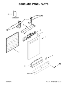 Door And Panel Parts Diagram and Parts List for MDB8959SFH1  Maytag Dishwasher