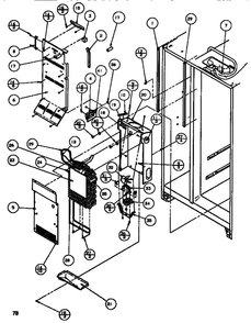 Evaporator And Air Handling Diagram and Parts List for SBDT520M-P1164101W  Amana Refrigerator