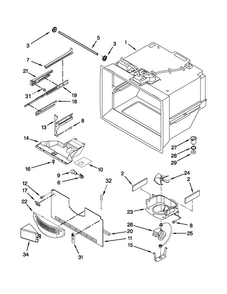 Freezer Liner Parts Diagram and Parts List for MBF1958XEB6  Maytag Refrigerator