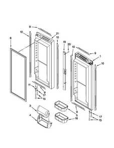 Refrigerator Door Parts Diagram and Parts List for JFC2290VTB3  Jenn-Air Refrigerator