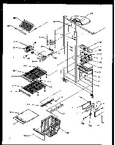 Freezer Shelving And Refrigerator Light Diagram and Parts List for SXDE27NPL-P1162204WL  Amana Refrigerator